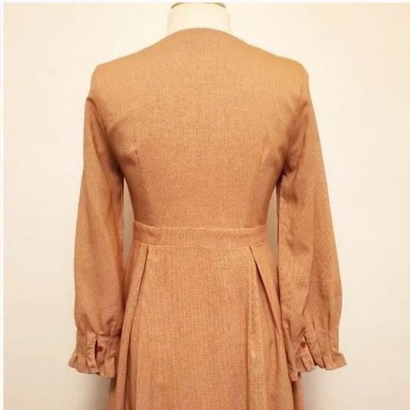 Vintage BOHO Cottagecore Long Sleeve Fit& Flare button down Gingham Shirt Dress - Picture 10 of 16